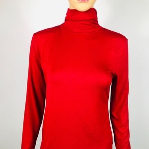 Style Co Top, Long-Sleeve Mock T Red Amore K#18